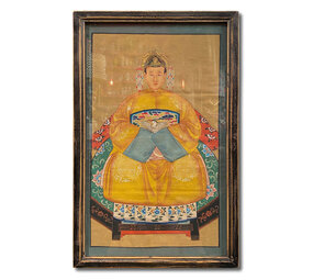 Melting Pot - Schilderij Chinese Voorouder Kroon Geel Multi 56x91cm ingelijst