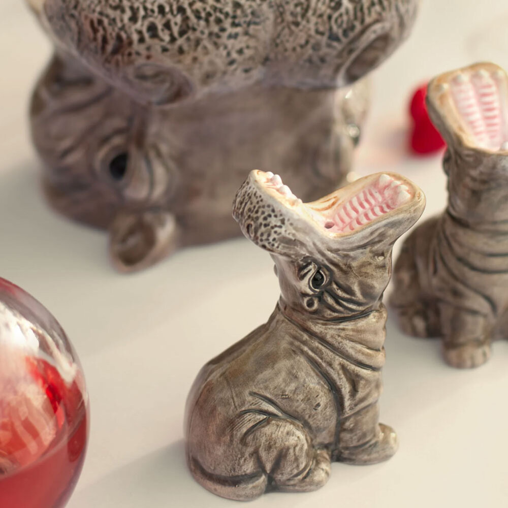 Donkey - Peper en Zout Stel Hungry Hippos Dolomiet 5x9cm Donkey - Peper en Zout Stel Hungry Hippos Dolomiet 5x9cm