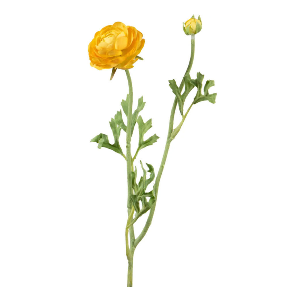 Melting Pot - Kunstbloem Ranonkel Geel 2 Bloemen op Steel 47cm Melting Pot - Kunstbloem Ranonkel Geel 2 Bloemen op Steel 47cm