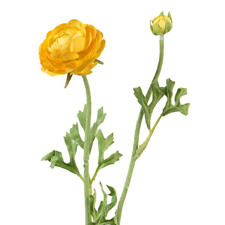 Melting Pot - Kunstbloem Ranonkel Geel 2 Bloemen op Steel 47cm Melting Pot - Kunstbloem Ranonkel Geel 2 Bloemen op Steel 47cm