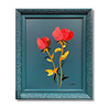 Colmore - Schilderij Roze Bloemen in Petrol Sierlijst 60x70cm handgeschilderd Colmore - Schilderij Roze Bloemen in Petrol Sierlijst 60x70cm handgeschilderd