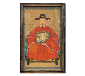 Melting Pot - Schilderij Chinese Voorouder Steek Rood Multi 56x91cm ingelijst