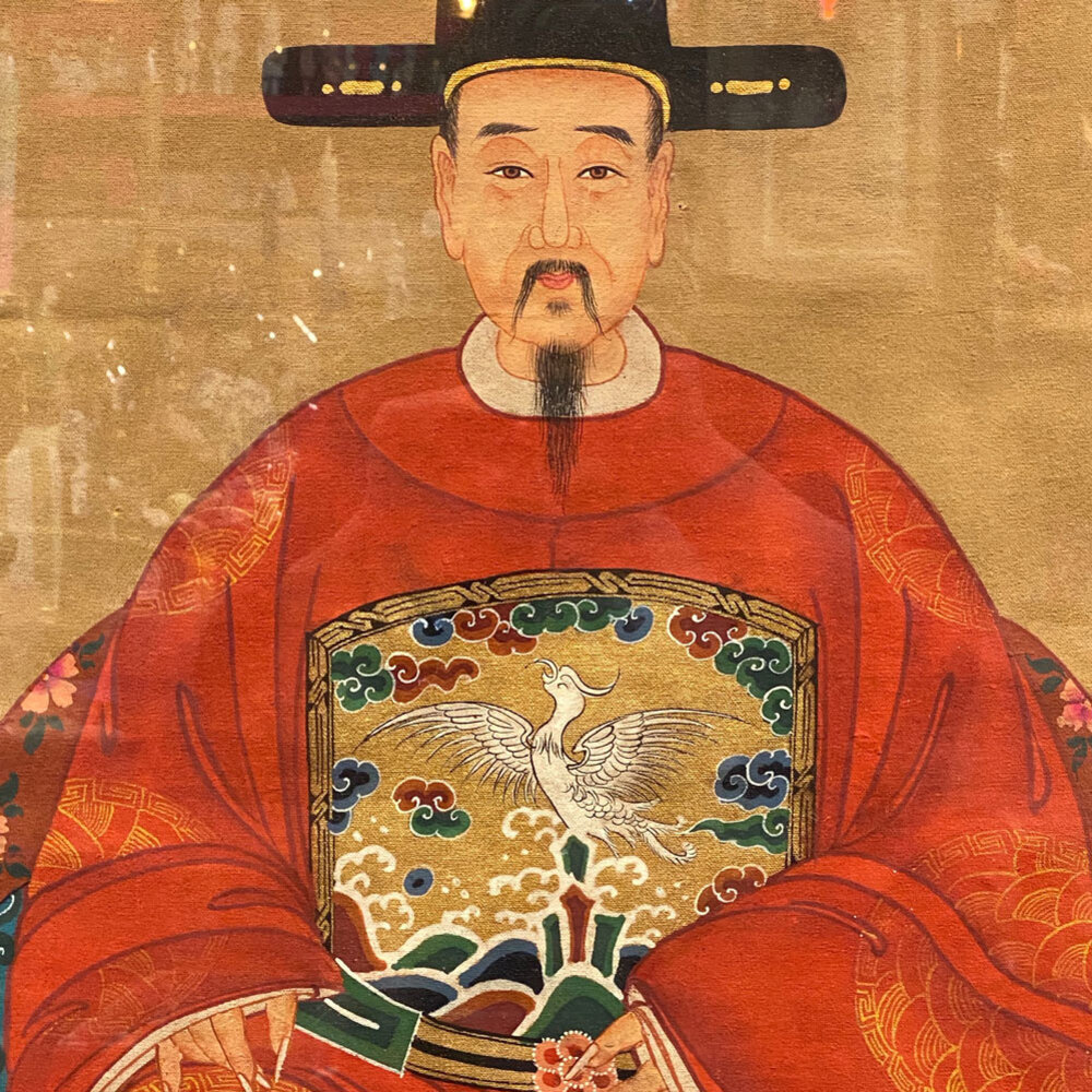 Melting Pot - Schilderij Chinese Voorouder Steek Rood Multi 56x91cm ingelijst