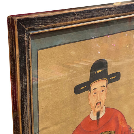 Melting Pot - Schilderij Chinese Voorouder Steek Rood Multi 56x91cm ingelijst