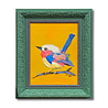 Colmore - Schilderij Vogel Blauw op Geel in Groene Lijst 51x61cm handgeschilderd Colmore - Schilderij Vogel Blauw op Geel in Groene Lijst 51x61cm handgeschilderd