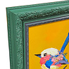 Colmore - Schilderij Vogel Blauw op Geel in Groene Lijst 51x61cm handgeschilderd Colmore - Schilderij Vogel Blauw op Geel in Groene Lijst 51x61cm handgeschilderd
