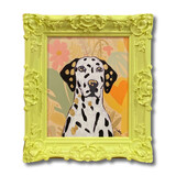 Colmore - Schilderij Dalmatiër in Gele Barok Lijst 60x70cm handgeschilderd Colmore - Schilderij Dalmatiër in Gele Barok Lijst 60x70cm handgeschilderd