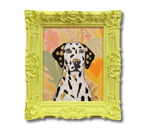 Colmore - Schilderij Dalmatiër in Gele Barok Lijst 60x70cm handgeschilderd