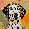 Colmore - Schilderij Dalmatiër in Gele Barok Lijst 60x70cm handgeschilderd Colmore - Schilderij Dalmatiër in Gele Barok Lijst 60x70cm handgeschilderd