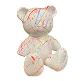 Melting Pot - Beeld Design Beer Zittend Wit Multicolor Splash 30x32cm Melting Pot - Beeld Design Beer Zittend Wit Multicolor Splash 30x32cm