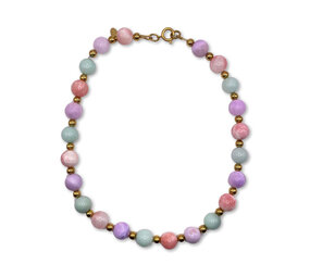 Melting Pot - Sieraad Kralen Ketting Soft Pastel Multi Goud RVS 42cm Melting Pot - Sieraad Kralen Ketting Soft Pastel Multi Goud RVS 42cm