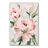 Melting Pot - Schilderij Wit/Roze Bloemen 80x120cm ingelijst Melting Pot - Schilderij Wit/Roze Bloemen 80x120cm ingelijst
