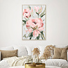 Melting Pot - Schilderij Wit/Roze Bloemen 80x120cm ingelijst Melting Pot - Schilderij Wit/Roze Bloemen 80x120cm ingelijst