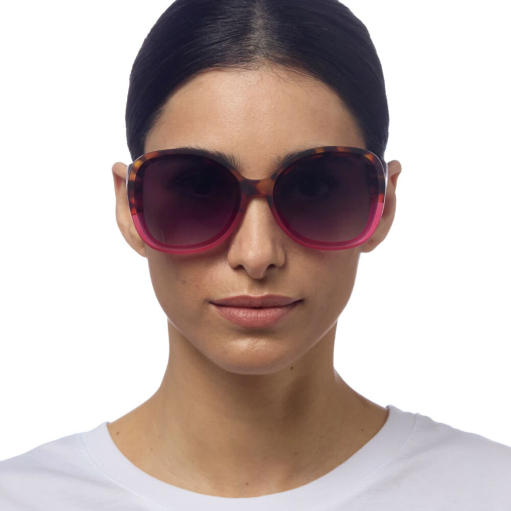 Okkia - Zonnebril ANNA Butterfly Havana Pink met Donkere Gradient Lenzen en Veerpoten OK019-HP Okkia - Zonnebril ANNA Butterfly Havana Pink met Donkere Gradient Lenzen en Veerpoten OK019-HP