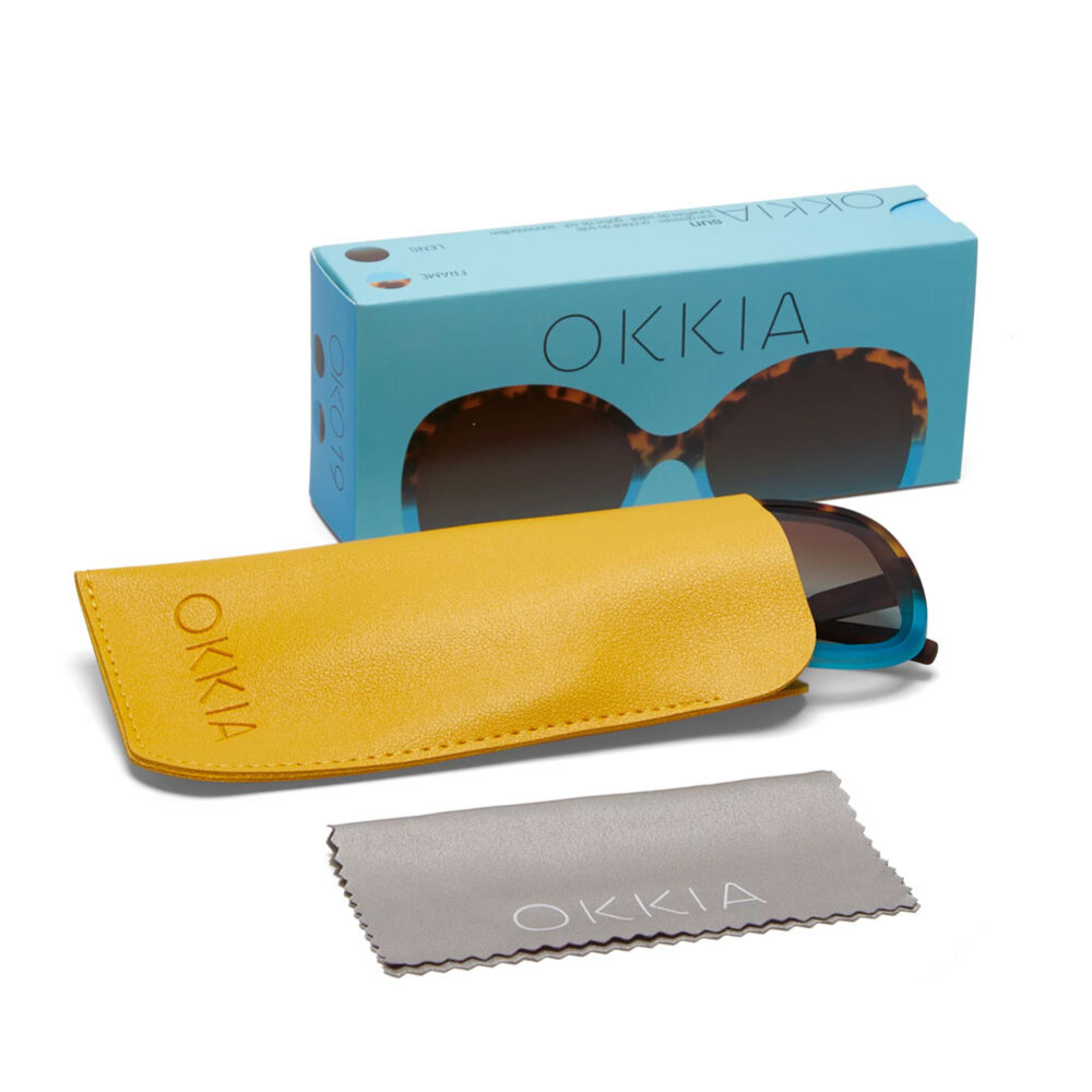 Okkia - Zonnebril ANNA Butterfly Havana Blue met Donkere Gradient Lenzen en Veerpoten OK019-HB Okkia - Zonnebril ANNA Butterfly Havana Blue met Donkere Gradient Lenzen en Veerpoten OK019-HB