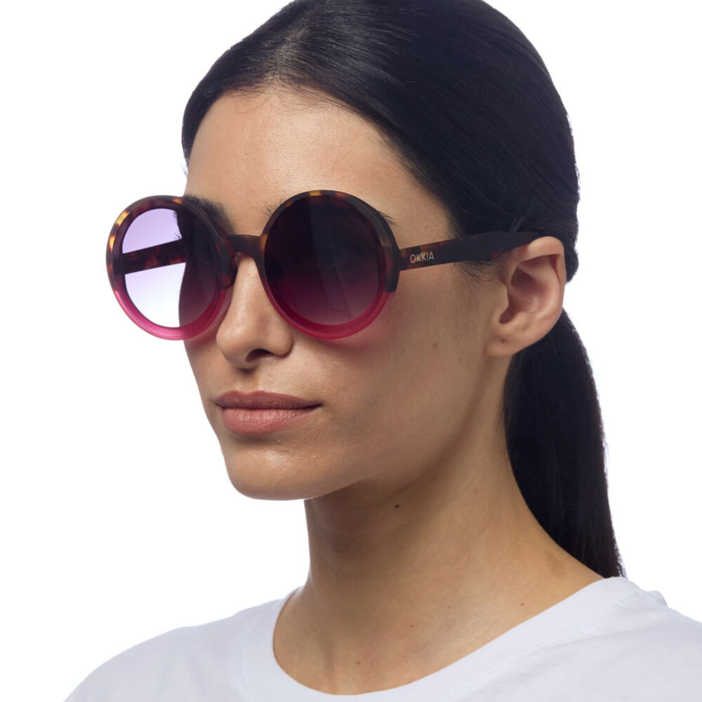 Okkia - Zonnebril MONICA Round Havana Pink OK014-HP Okkia - Zonnebril MONICA Round Havana Pink OK014-HP