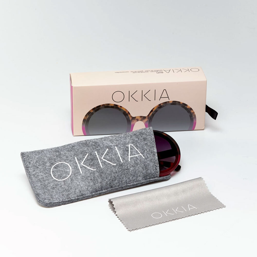 Okkia - Zonnebril MONICA Round Havana Pink OK014-HP Okkia - Zonnebril MONICA Round Havana Pink OK014-HP