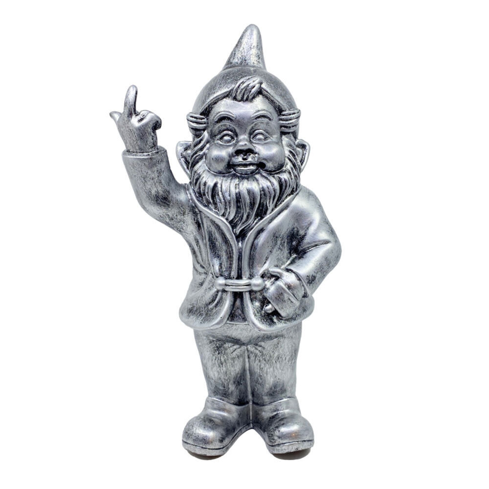 Melting Pot - Beeldje Kabouter Fuck You Antiek Zilver 32cm Melting Pot - Beeldje Kabouter Fuck You Antiek Zilver 32cm