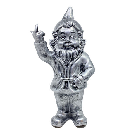 Melting Pot - Beeldje Kabouter Fuck You Antiek Zilver 32cm Melting Pot - Beeldje Kabouter Fuck You Antiek Zilver 32cm