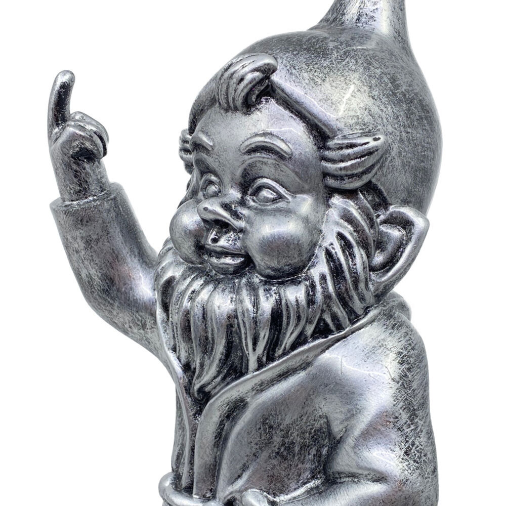 Melting Pot - Beeldje Kabouter Fuck You Antiek Zilver 32cm Melting Pot - Beeldje Kabouter Fuck You Antiek Zilver 32cm