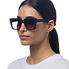 Okkia - Zonnebril ELBA Square Zonnebril Black OK044-BK – Vierkant Soft-Touch Montuur met Zwarte Gradiëntglazen en UV400