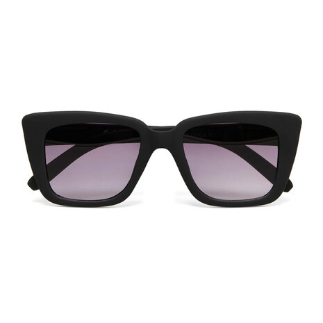 Okkia - Zonnebril ELBA Square Zonnebril Black OK044-BK – Vierkant Soft-Touch Montuur met Zwarte Gradiëntglazen en UV400
