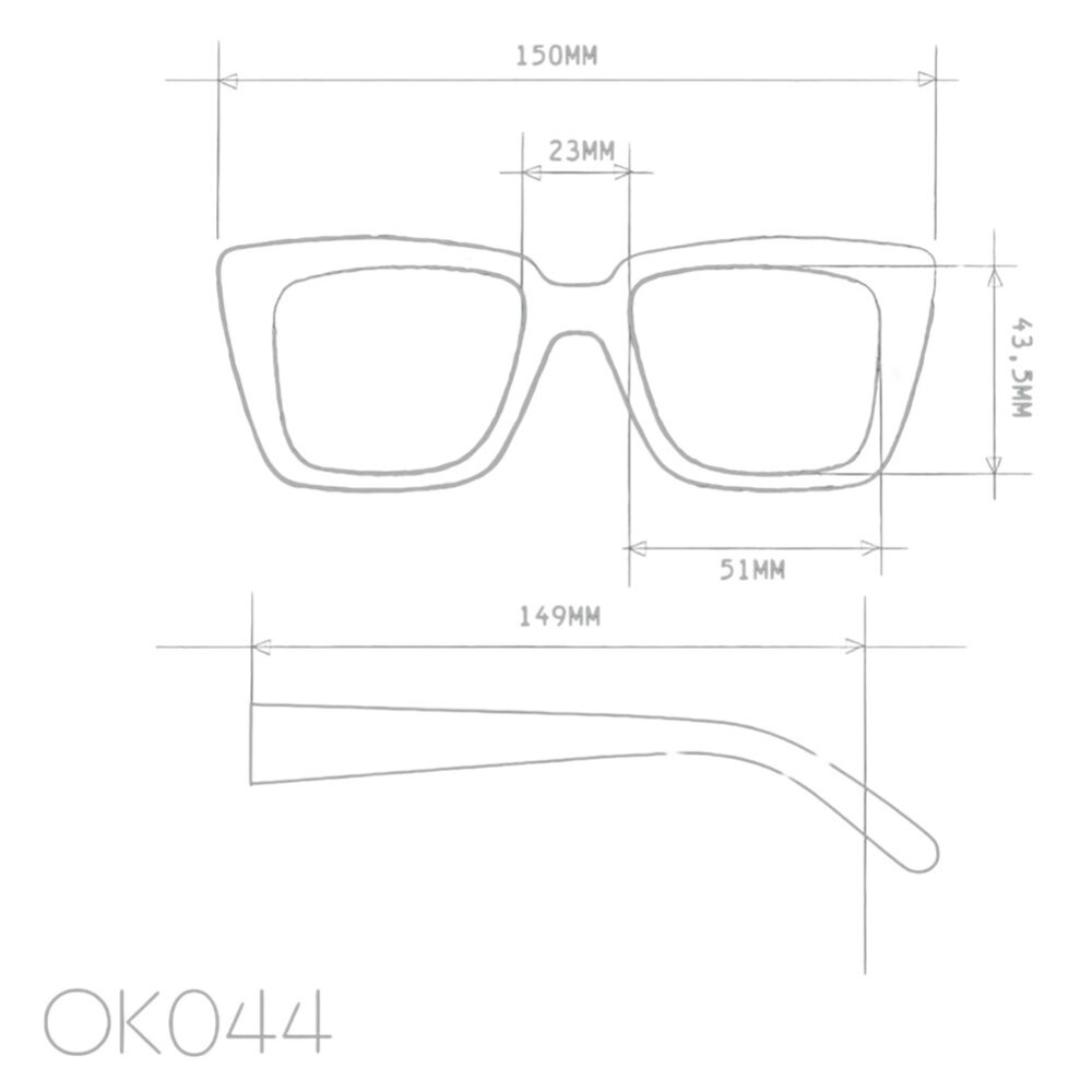 Okkia - Zonnebril ELBA Square Zonnebril Black OK044-BK – Vierkant Soft-Touch Montuur met Zwarte Gradiëntglazen en UV400