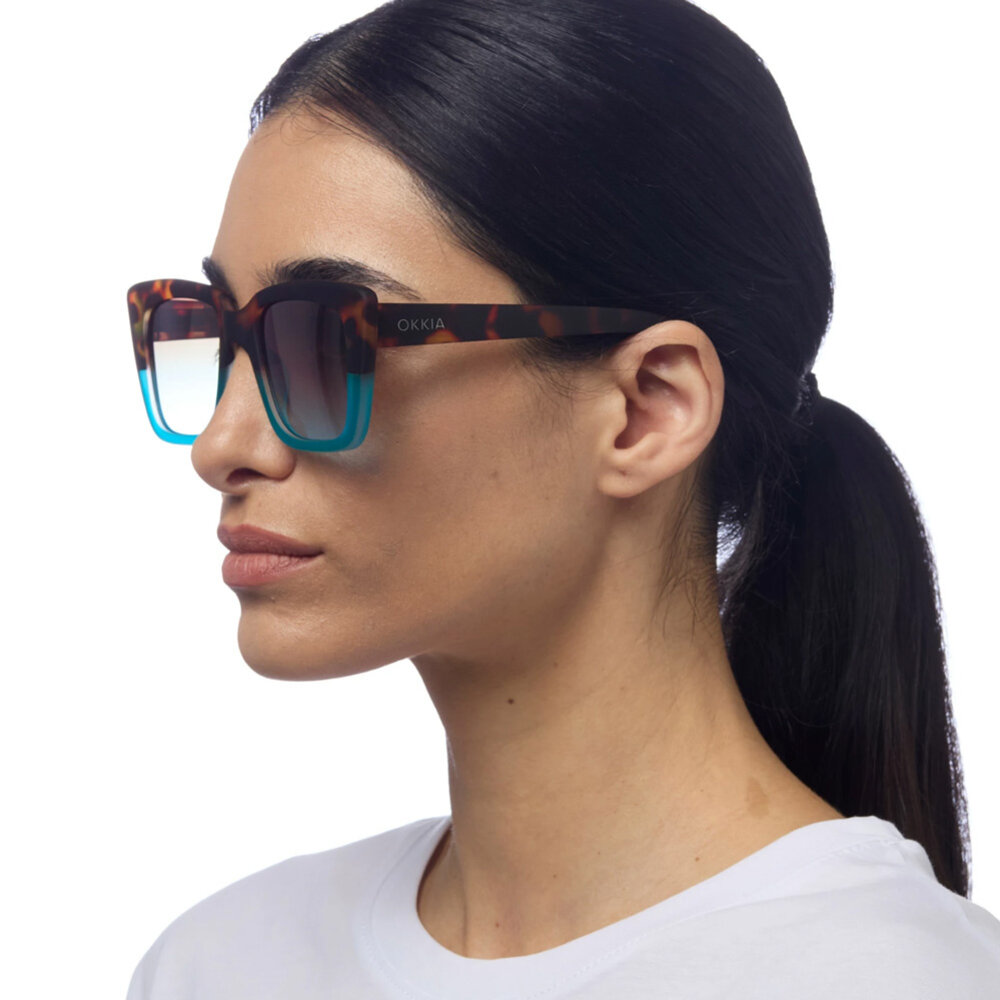 Okkia - Zonnebril ELBA Square Havana Blue OK044-HB