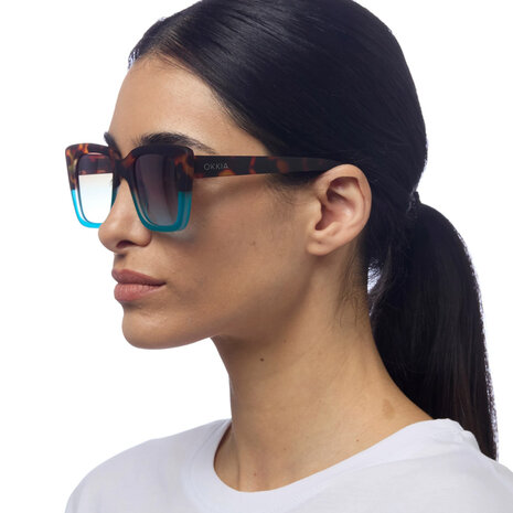 Okkia - Zonnebril ELBA Square Havana Blue OK044-HB