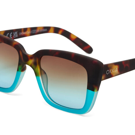 Okkia - Zonnebril ELBA Square Havana Blue OK044-HB