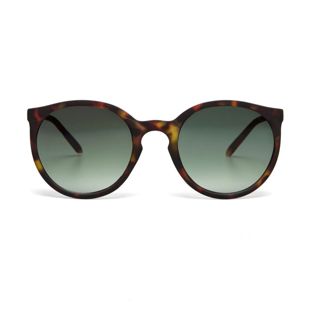 Okkia - Zonnebril BERLINO Round Zonnebril Classic Havana OK045-CH – Rond Soft-Touch Montuur met Bruine Gradiëntglazen en UV400