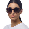 Okkia - Zonnebril BERLINO Round Zonnebril Classic Havana OK045-CH – Rond Soft-Touch Montuur met Bruine Gradiëntglazen en UV400
