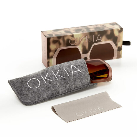 Okkia - Zonnebril EMMA Hexagon Pink Havana OK015-PH