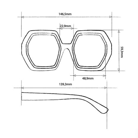 Okkia - Zonnebril EMMA Hexagon Pink Havana OK015-PH
