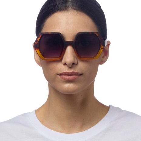 Okkia - Zonnebril EMMA Hexagon Havana Yellow OK015-HY