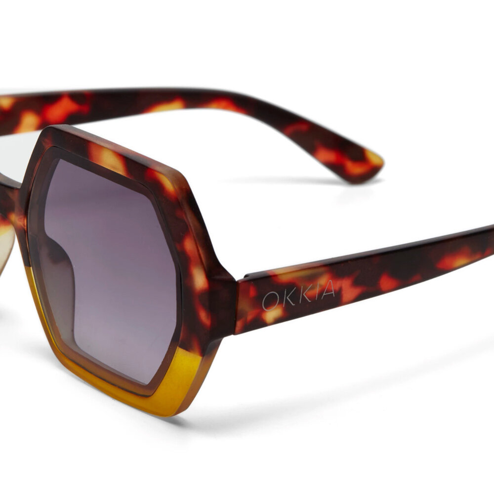 Okkia - Zonnebril EMMA Hexagon Havana Yellow OK015-HY