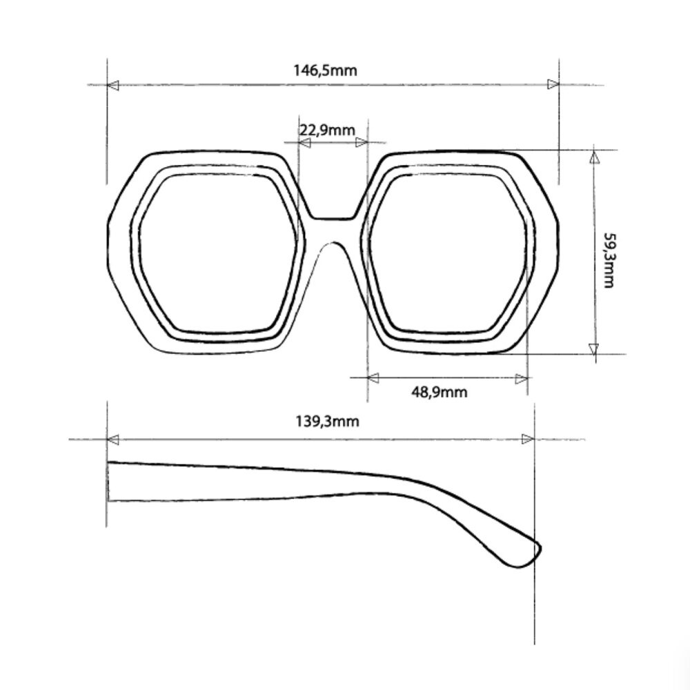 Okkia - Zonnebril EMMA Hexagon Havana Yellow OK015-HY