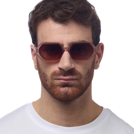 Okkia - Zonnebril ANDREA Small Hexagon Pink Havana OK022-PH