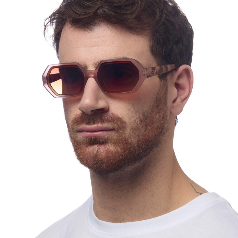 Okkia - Zonnebril ANDREA Small Hexagon Pink Havana OK022-PH