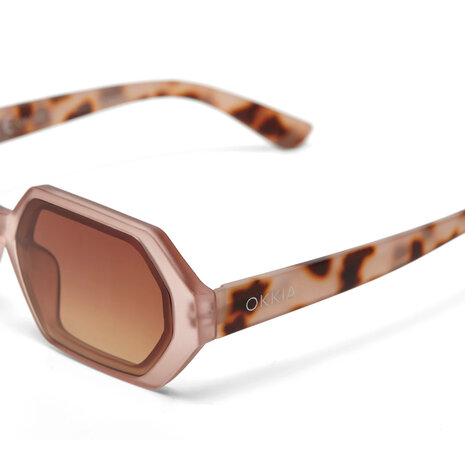 Okkia - Zonnebril ANDREA Small Hexagon Pink Havana OK022-PH
