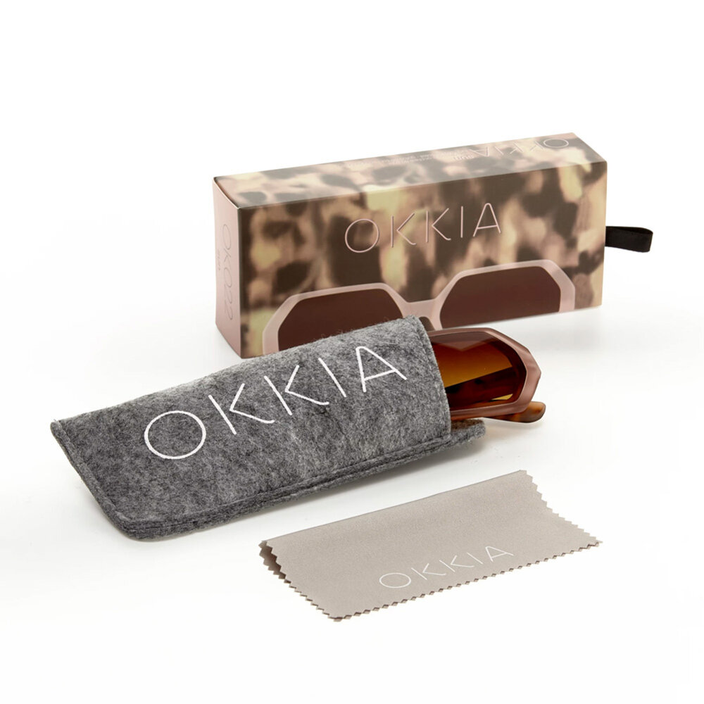 Okkia - Zonnebril ANDREA Small Hexagon Pink Havana OK022-PH