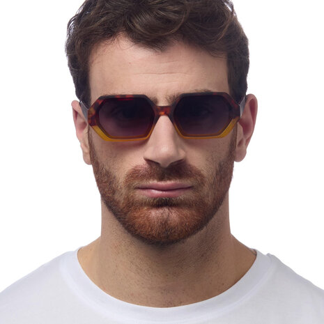 Okkia - Zonnebril ANDREA Small Hexagon Havana Yellow OK022-HY