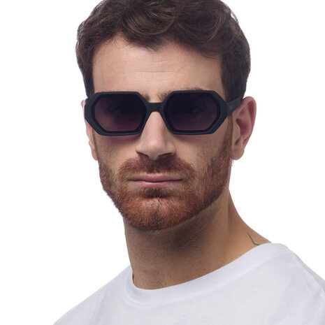 Okkia - Zonnebril ANDREA Small Hexagon Black OK022-BK