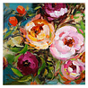 Melting Pot - Schilderij Bloemen Roze Rood Acryl op Canvas Handgeschilderd 100x100cm Melting Pot - Schilderij Bloemen Roze Rood Acryl op Canvas Handgeschilderd 100x100cm