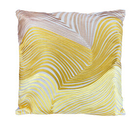 Colmore - Sierkussen Swirl Geel Naturel Katoen 50x50cm Colmore - Sierkussen Swirl Geel Naturel Katoen 50x50cm