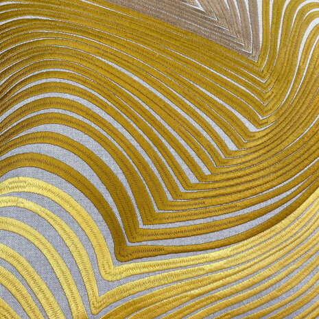 Colmore - Sierkussen Swirl Geel Naturel Katoen 50x50cm Colmore - Sierkussen Swirl Geel Naturel Katoen 50x50cm