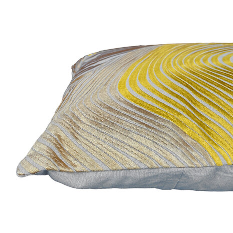 Colmore - Sierkussen Swirl Geel Naturel Katoen 50x50cm Colmore - Sierkussen Swirl Geel Naturel Katoen 50x50cm