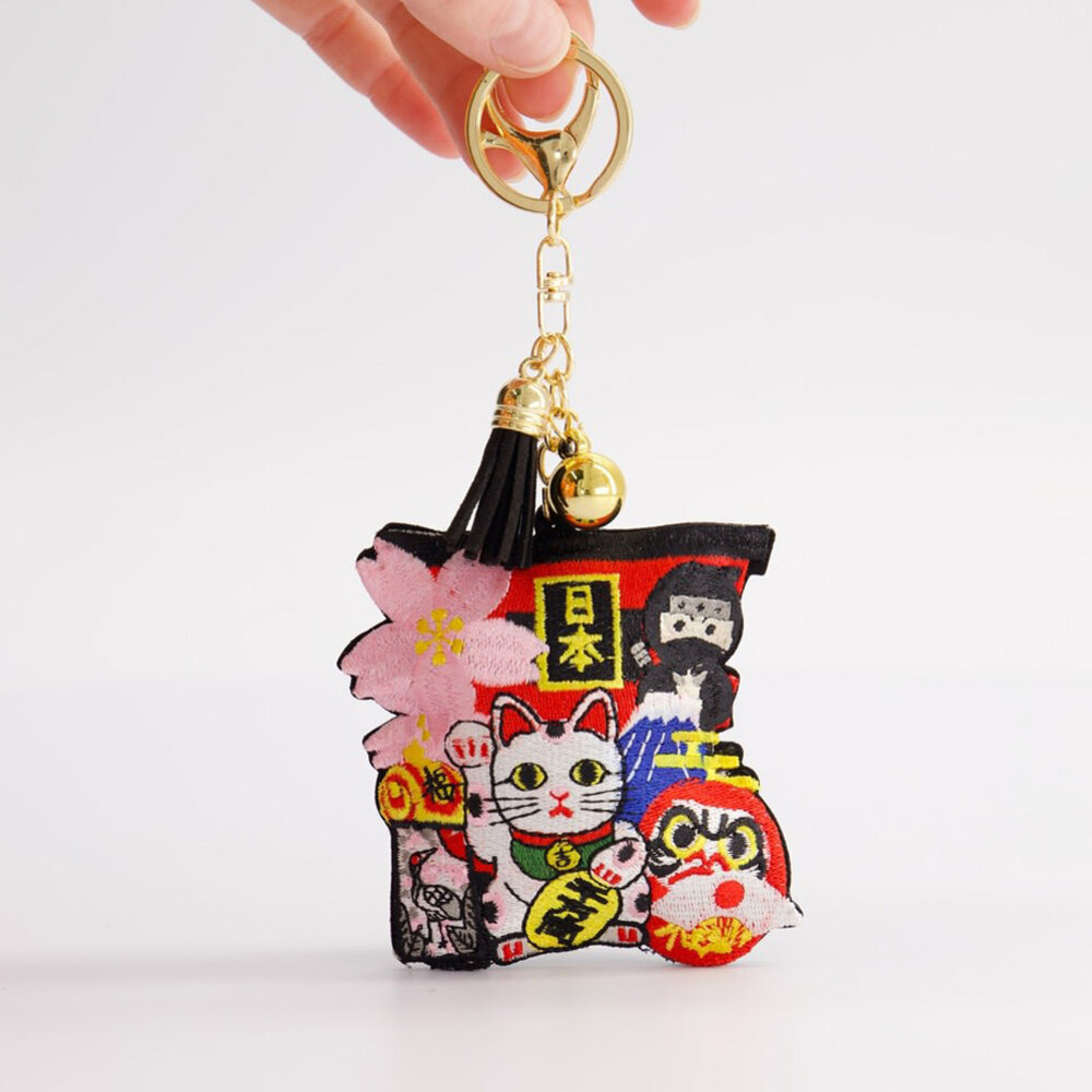 Melting Pot - Sleutelhangers Japanse Graphics Patch 15cm geborduurd 7 designs