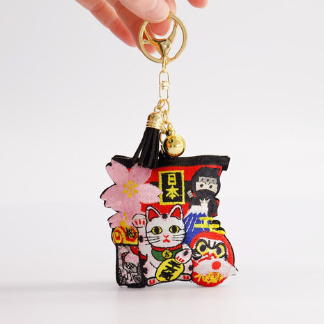 Melting Pot - Sleutelhangers Japanse Graphics Patch 15cm geborduurd 7 designs