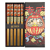 Melting Pot - Eetstokjes Daruma Rood-Zwart set 5 in cadeau doos Melting Pot - Eetstokjes Daruma Rood-Zwart set 5 in cadeau doos